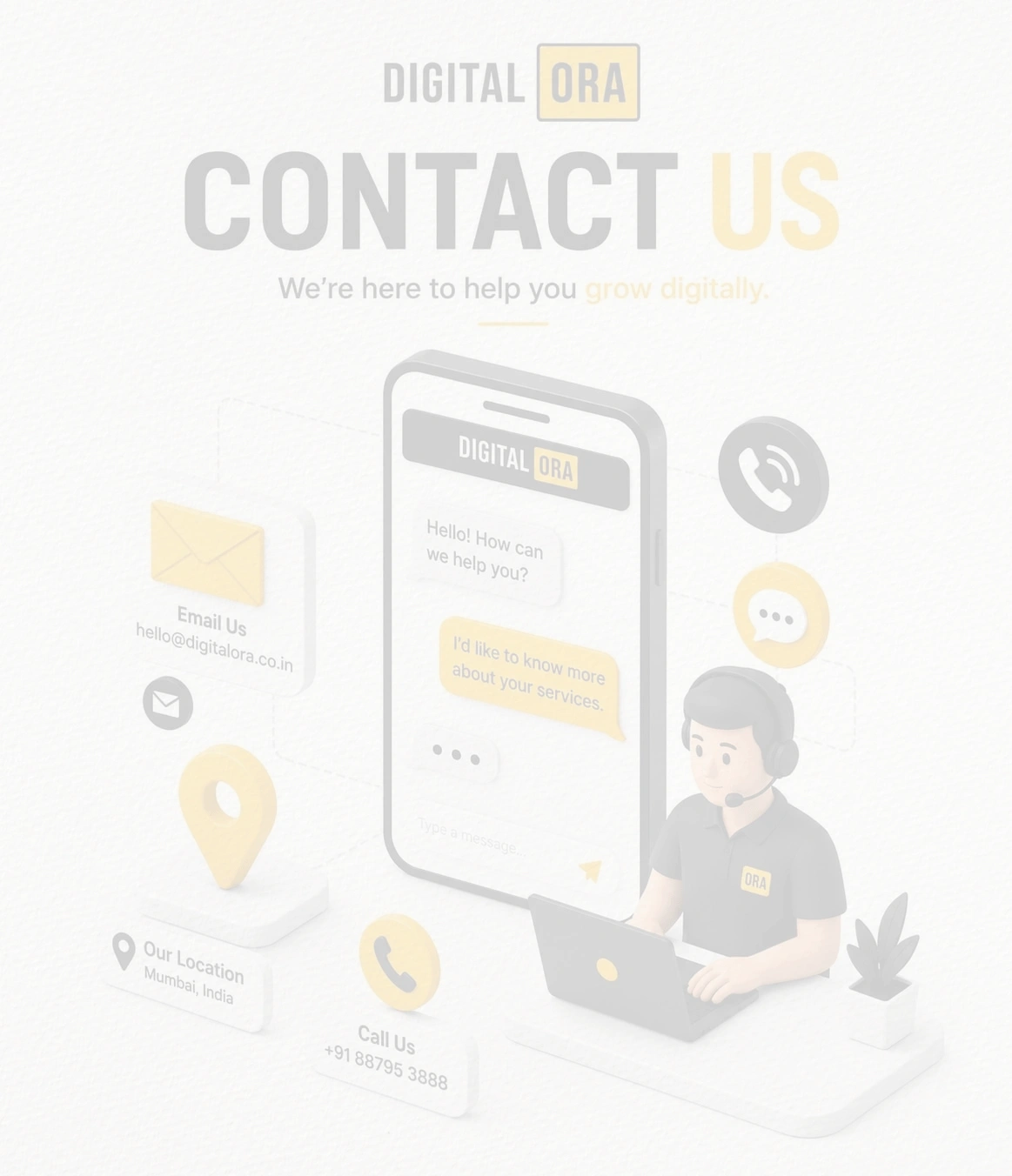 Digital Ora Mumbai office reception - digital marketing agency Kandivali West Mumbai team ready to help