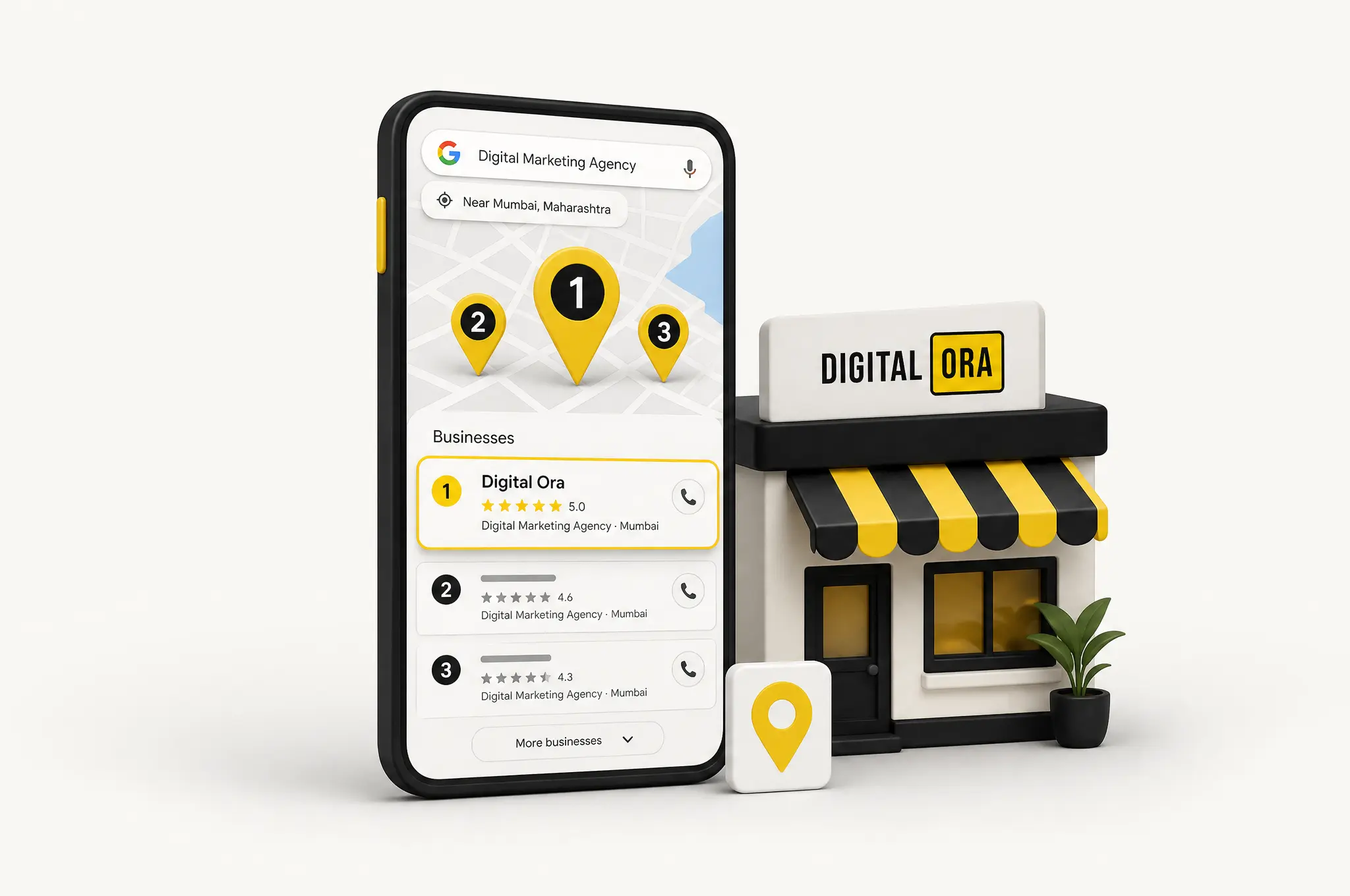 Google Maps local pack Mumbai - top 3 business results shown for Mumbai search query on Google